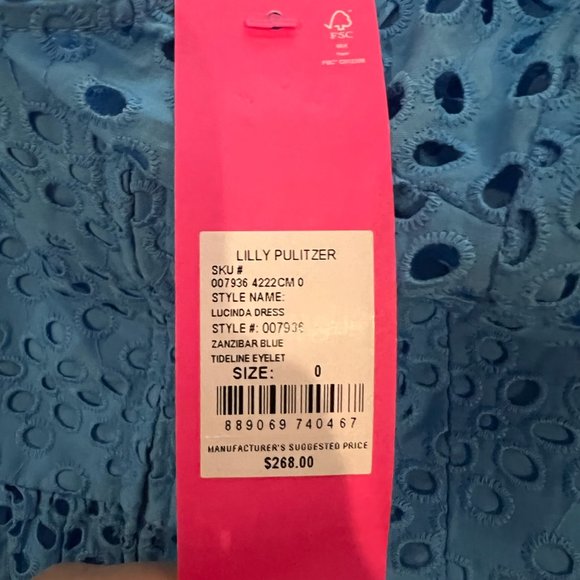 Lilly Pulitzer Lucinda Dress Tideline Eyelet Blue - Picture 2 of 3